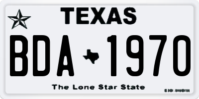 TX license plate BDA1970