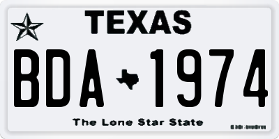 TX license plate BDA1974