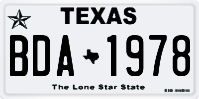 TX license plate BDA1978