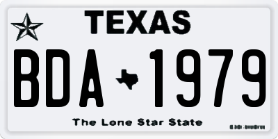 TX license plate BDA1979