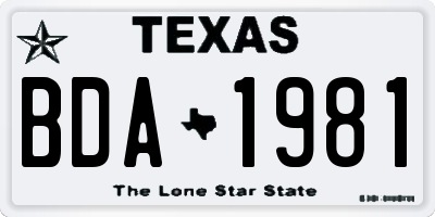 TX license plate BDA1981