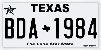 TX license plate BDA1984