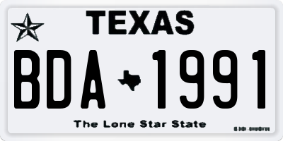 TX license plate BDA1991