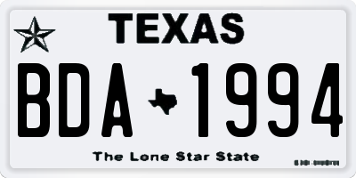 TX license plate BDA1994