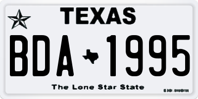 TX license plate BDA1995