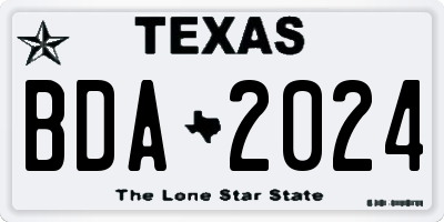 TX license plate BDA2024