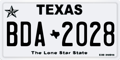 TX license plate BDA2028