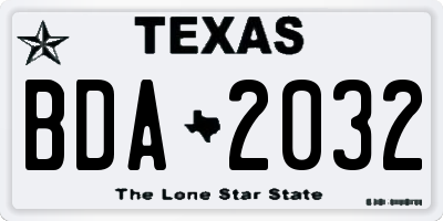 TX license plate BDA2032