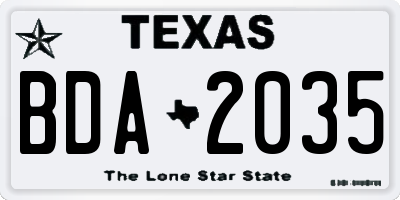 TX license plate BDA2035