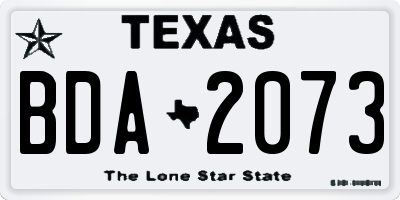 TX license plate BDA2073