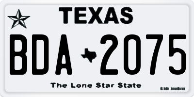 TX license plate BDA2075