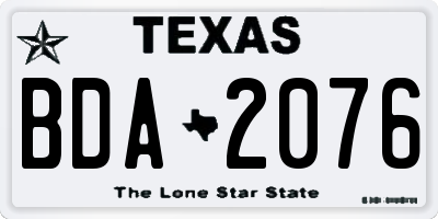 TX license plate BDA2076