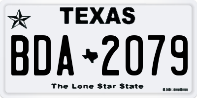 TX license plate BDA2079