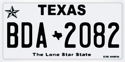 TX license plate BDA2082