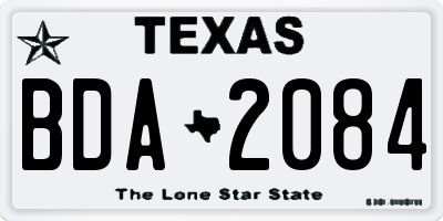 TX license plate BDA2084