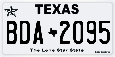 TX license plate BDA2095