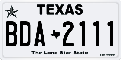 TX license plate BDA2111