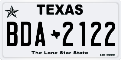 TX license plate BDA2122