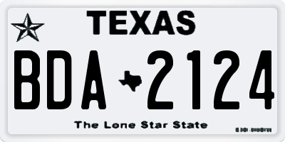 TX license plate BDA2124