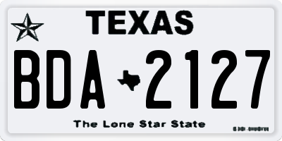 TX license plate BDA2127