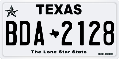 TX license plate BDA2128