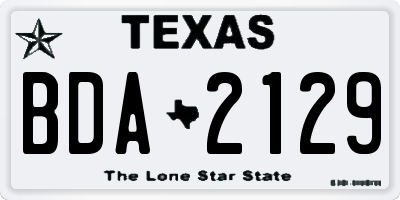 TX license plate BDA2129