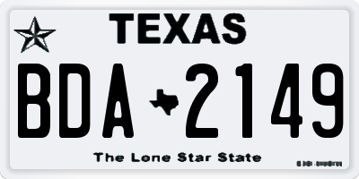 TX license plate BDA2149