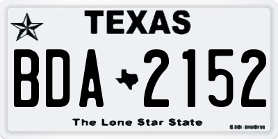 TX license plate BDA2152