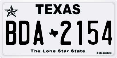 TX license plate BDA2154