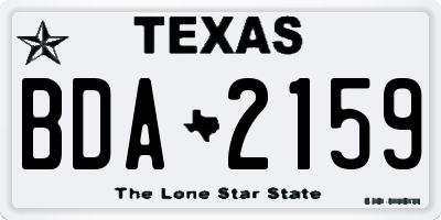 TX license plate BDA2159