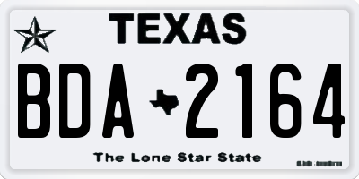 TX license plate BDA2164