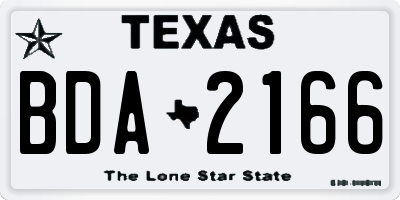 TX license plate BDA2166
