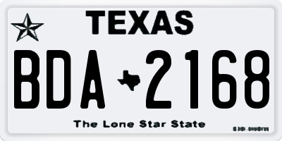 TX license plate BDA2168