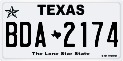 TX license plate BDA2174