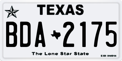 TX license plate BDA2175