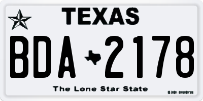 TX license plate BDA2178