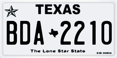 TX license plate BDA2210