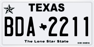 TX license plate BDA2211