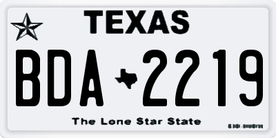 TX license plate BDA2219