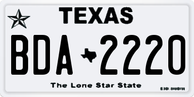 TX license plate BDA2220
