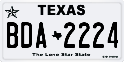 TX license plate BDA2224