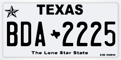 TX license plate BDA2225