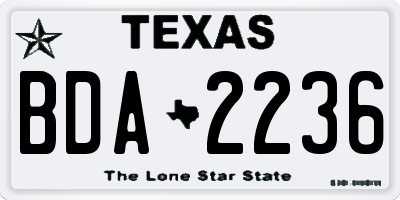 TX license plate BDA2236