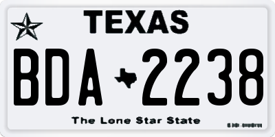 TX license plate BDA2238