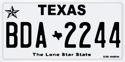 TX license plate BDA2244