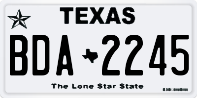 TX license plate BDA2245
