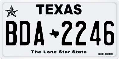 TX license plate BDA2246