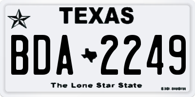 TX license plate BDA2249