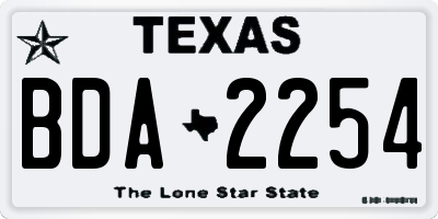 TX license plate BDA2254