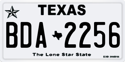 TX license plate BDA2256